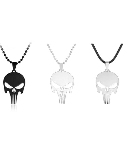 Stainless Steel Punisher Skull Necklace – Dark Knight Jewelry