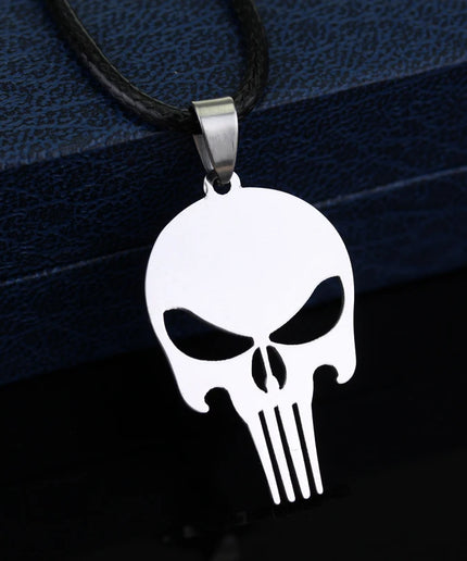 Stainless Steel Punisher Skull Necklace – Dark Knight Jewelry