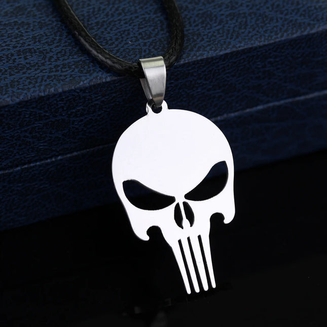 Stainless Steel Punisher Skull Necklace – Dark Knight Jewelry