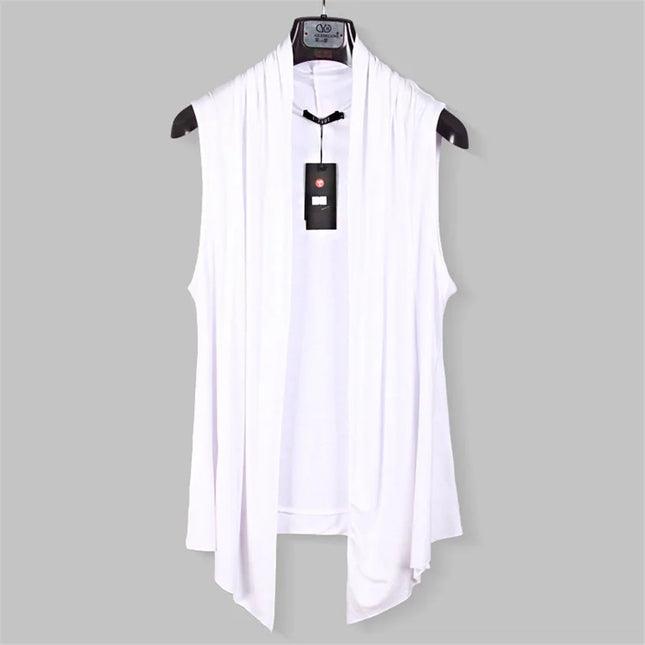 Men's Summer Sleeveless Vest Long Cardigan – Punk Streetwear Cape