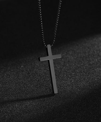 Stainless Steel Cross Pendant Necklace – Minimalist Unisex Jewelry