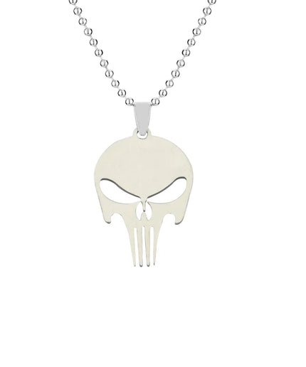 Stainless Steel Punisher Skull Necklace – Dark Knight Jewelry