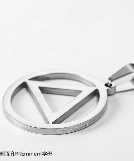 Eminem Triangle Pendant Necklace – Silver Hip Hop Street Style