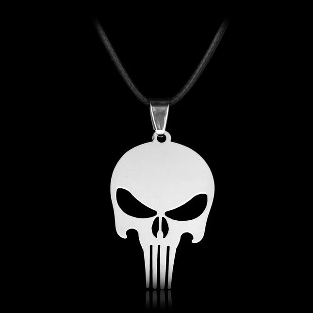 Stainless Steel Punisher Skull Necklace – Dark Knight Jewelry