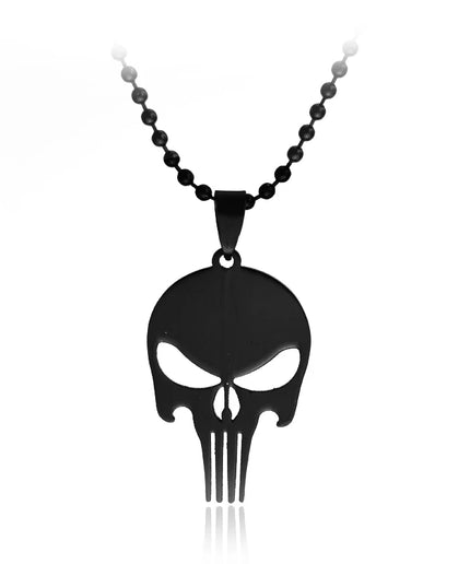 Stainless Steel Punisher Skull Necklace – Dark Knight Jewelry