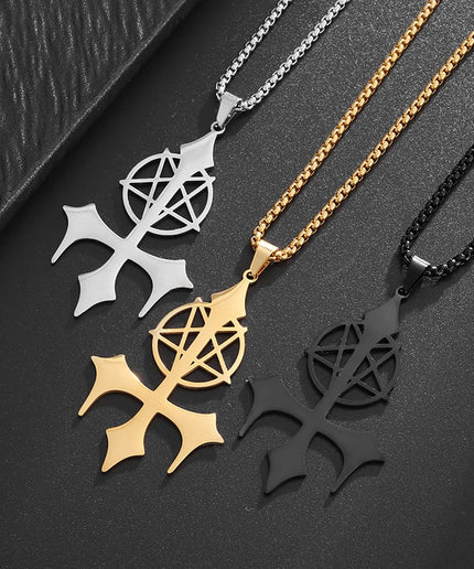 Inverted Pentagram Pendant Necklace – Stainless Steel Gothic Jewelry