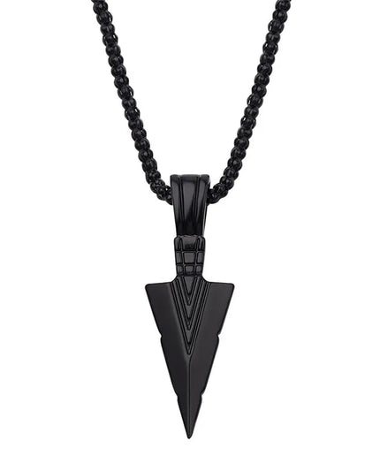 Silver Triangle Arrowhead Necklace – Retro Punk Jewelry for Men & Women