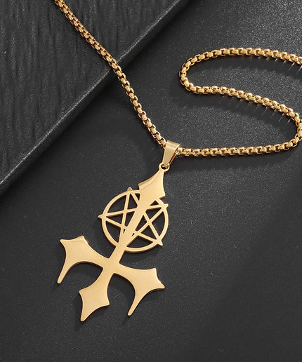 Inverted Pentagram Pendant Necklace – Stainless Steel Gothic Jewelry