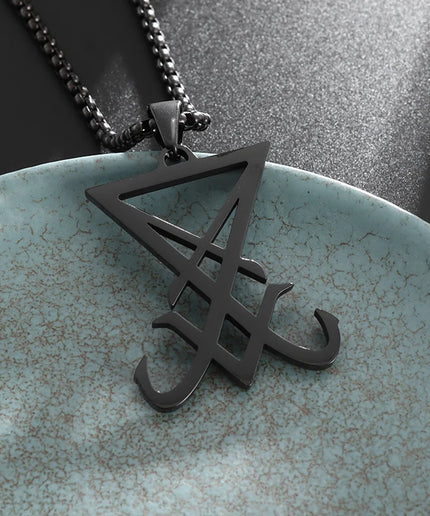 Inverted Pentagram Pendant Necklace – Stainless Steel Gothic Jewelry