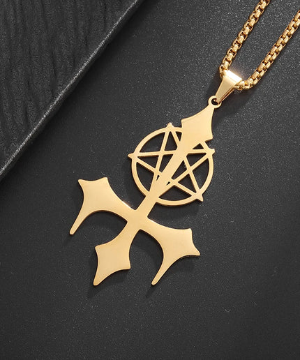 Inverted Pentagram Pendant Necklace – Stainless Steel Gothic Jewelry