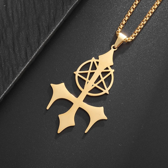 Inverted Pentagram Pendant Necklace – Stainless Steel Gothic Jewelry