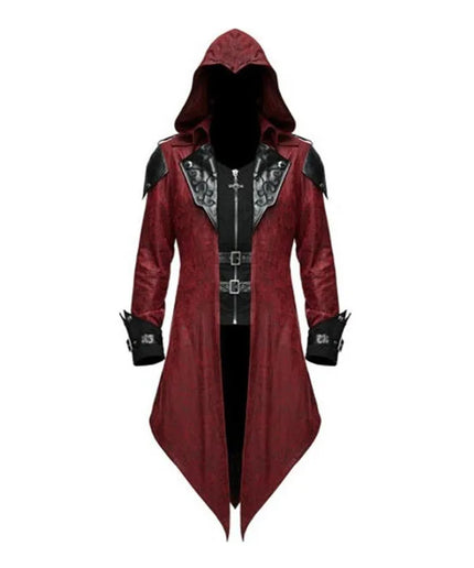 2 Color Assassin Cosplay Medieval Man Streetwear Hooded Jackets Outwear Costume Edward Assassins Creed Halloween Costume