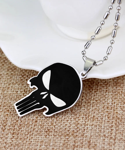 Stainless Steel Punisher Skull Necklace – Dark Knight Jewelry