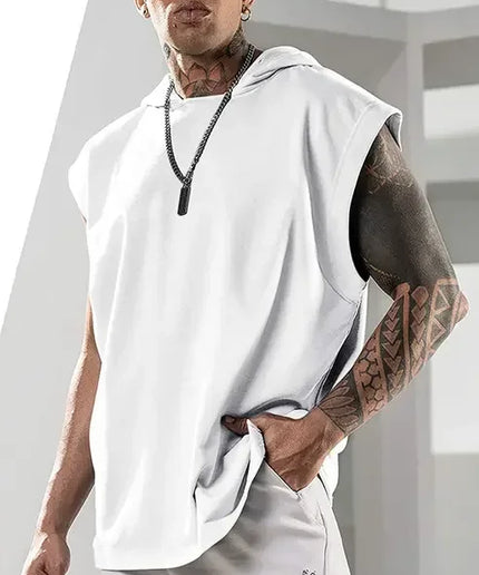 Men's Fitness Sleeveless Hooded Vest – Casual Loose Tank Top