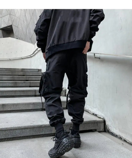 Men's Techwear Cargo Pants – Multi-Pocket, Bandage Tactical Joggers