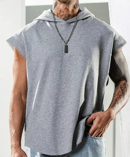 Men's Fitness Sleeveless Hooded Vest – Casual Loose Tank Top