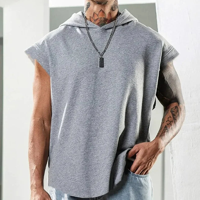 Men's Fitness Sleeveless Hooded Vest – Casual Loose Tank Top