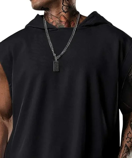 Men's Fitness Sleeveless Hooded Vest – Casual Loose Tank Top