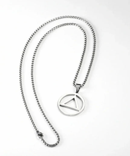 Eminem Triangle Pendant Necklace – Silver Hip Hop Street Style