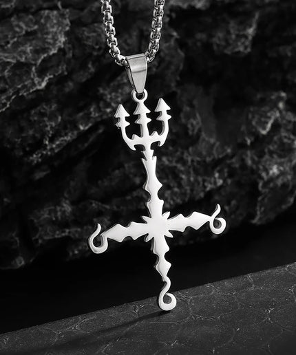 Inverted Pentagram Pendant Necklace – Stainless Steel Gothic Jewelry