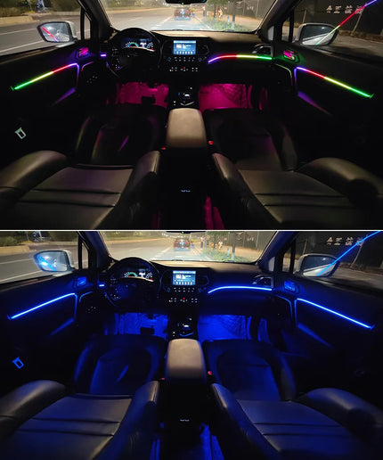 64 RGB Color Car Interior LED Ambient Light – Acrylic Light Guide, 18/10/6 in 1