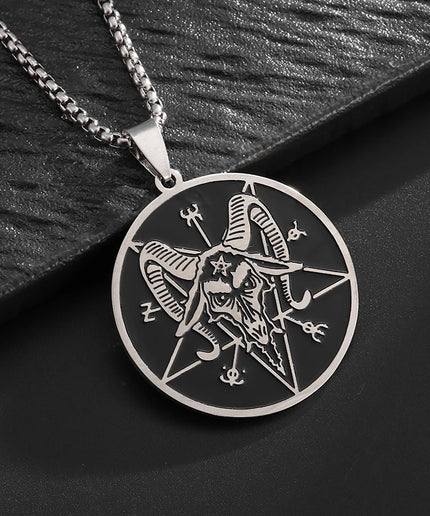 Inverted Pentagram Pendant Necklace – Stainless Steel Gothic Jewelry