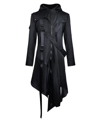 Gothic Long Sleeve Hooded Jacket – Men’s Halloween Cosplay Vintage Costume