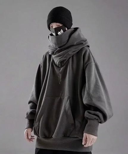 Embroidery Turtleneck Hoodie – Japanese Ninja Streetwear