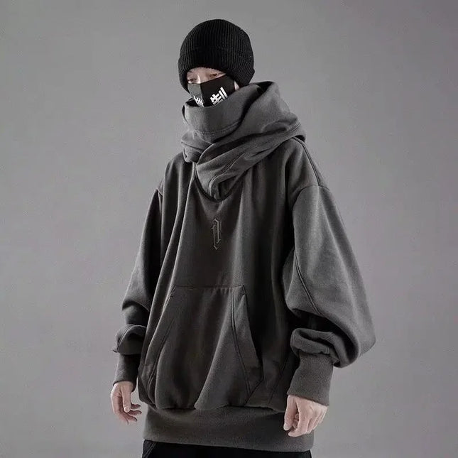 Embroidery Turtleneck Hoodie – Japanese Ninja Streetwear