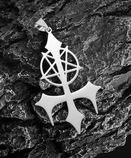 Inverted Pentagram Pendant Necklace – Stainless Steel Gothic Jewelry