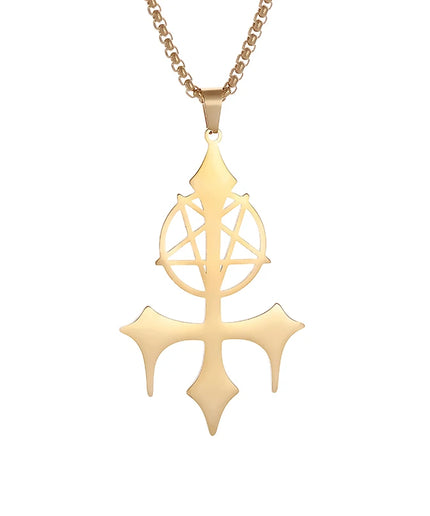 Inverted Pentagram Pendant Necklace – Stainless Steel Gothic Jewelry