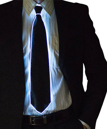 Men's Neon LED Glowing Tie – Luminous Party Stage Prop