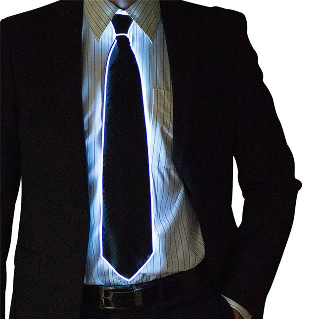 Men's Neon LED Glowing Tie – Luminous Party Stage Prop