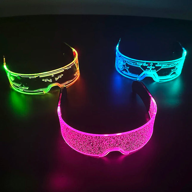 Cool Luminous LED Light Up Glasses – Colorful Flashing Neon Glasses for Nightclub, DJ, Dance Party Decor