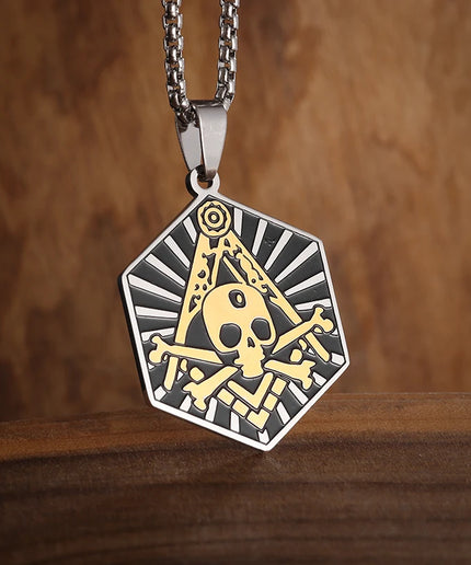 Assassin's Creed Ezio Pendant Necklace – Stainless Steel, Freemasonry Style