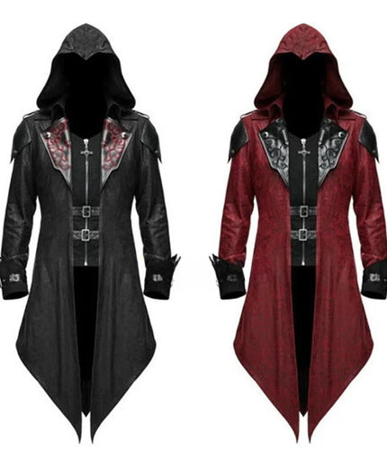 2 Color Assassin Cosplay Medieval Man Streetwear Hooded Jackets Outwear Costume Edward Assassins Creed Halloween Costume