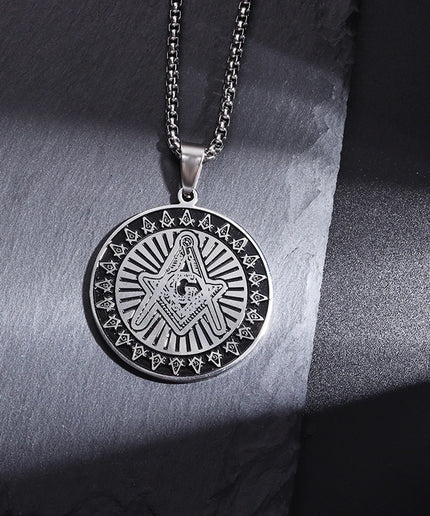 Assassin's Creed Ezio Pendant Necklace – Stainless Steel, Freemasonry Style