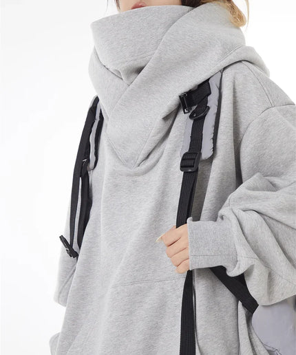 Autumn Ninja Turtleneck Hoodie – Y2K Vintage Fleece Sweatshirt