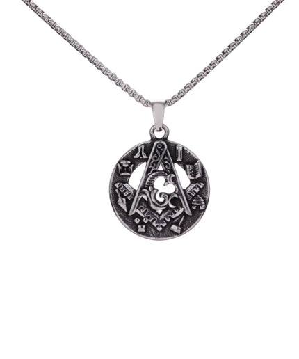 Assassin's Creed Ezio Pendant Necklace – Stainless Steel, Freemasonry Style