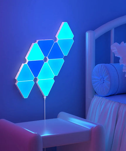 LED Triangular Quantum Lamp
RGB Wall Lamp with Smart Pickup Rhythm – Perfect for Bedroom, Bedside, Night Light, and Office Decoration!