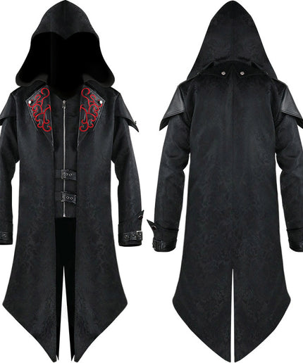 2 Color Assassin Cosplay Medieval Man Streetwear Hooded Jackets Outwear Costume Edward Assassins Creed Halloween Costume