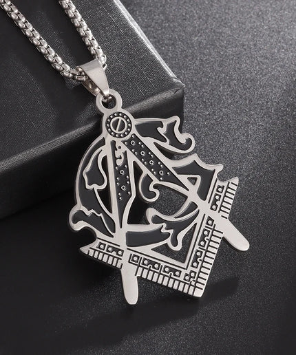 Assassin's Creed Ezio Pendant Necklace – Stainless Steel, Freemasonry Style