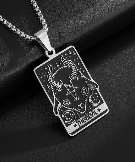 Inverted Pentagram Pendant Necklace – Stainless Steel Gothic Jewelry