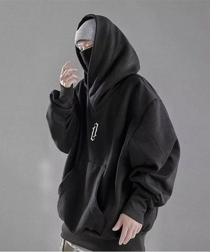 Embroidery Turtleneck Hoodie – Japanese Ninja Streetwear