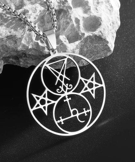 Inverted Pentagram Pendant Necklace – Stainless Steel Gothic Jewelry