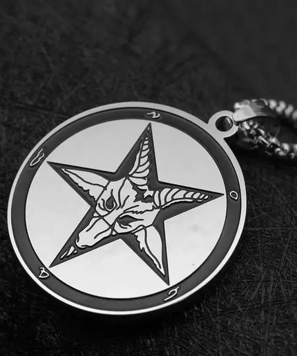 Inverted Pentagram Pendant Necklace – Stainless Steel Gothic Jewelry