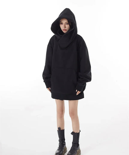 Autumn Ninja Turtleneck Hoodie – Y2K Vintage Fleece Sweatshirt