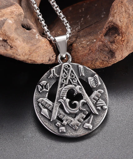 Assassin's Creed Ezio Pendant Necklace – Stainless Steel, Freemasonry Style