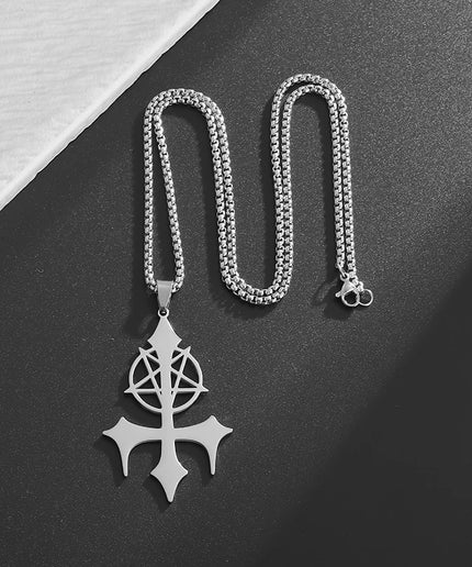 Inverted Pentagram Pendant Necklace – Stainless Steel Gothic Jewelry