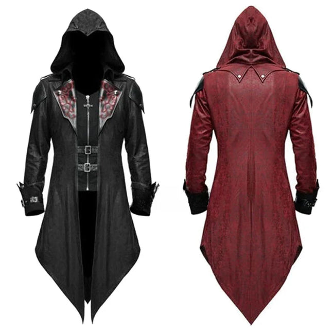 2 Color Assassin Cosplay Medieval Man Streetwear Hooded Jackets Outwear Costume Edward Assassins Creed Halloween Costume